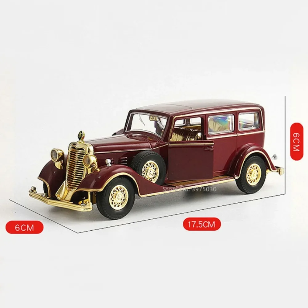 1:32 Vintage Car Alloy Toys Model Simulation Diecast Metal Cars With Pull Back Sound Light Collection Toys For Children