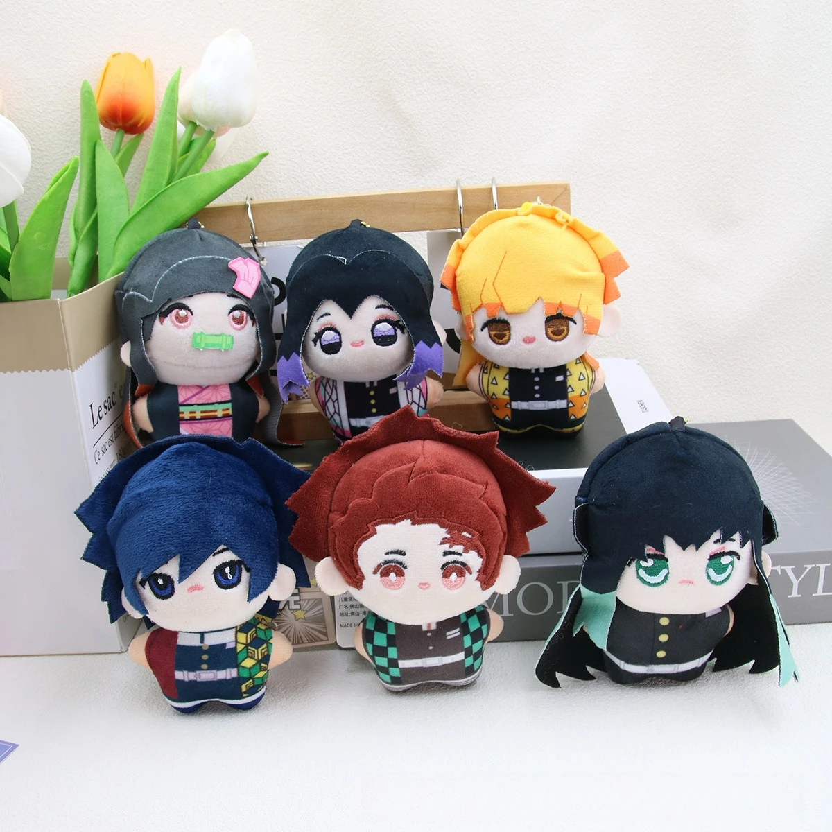 Kawaii Demon Slayer Plush Doll Keychain Cute Chibi Tanjirou Nezuko Collectible Pendant Anime Fan Gift view 2