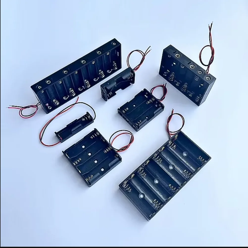 AA Battery Pack 1 2 3 4 6 8 10 Slot Port AA Size LR6 HR6 Power Battery Storage Box Bracket Lead Black Used For DIY Repair Tools
