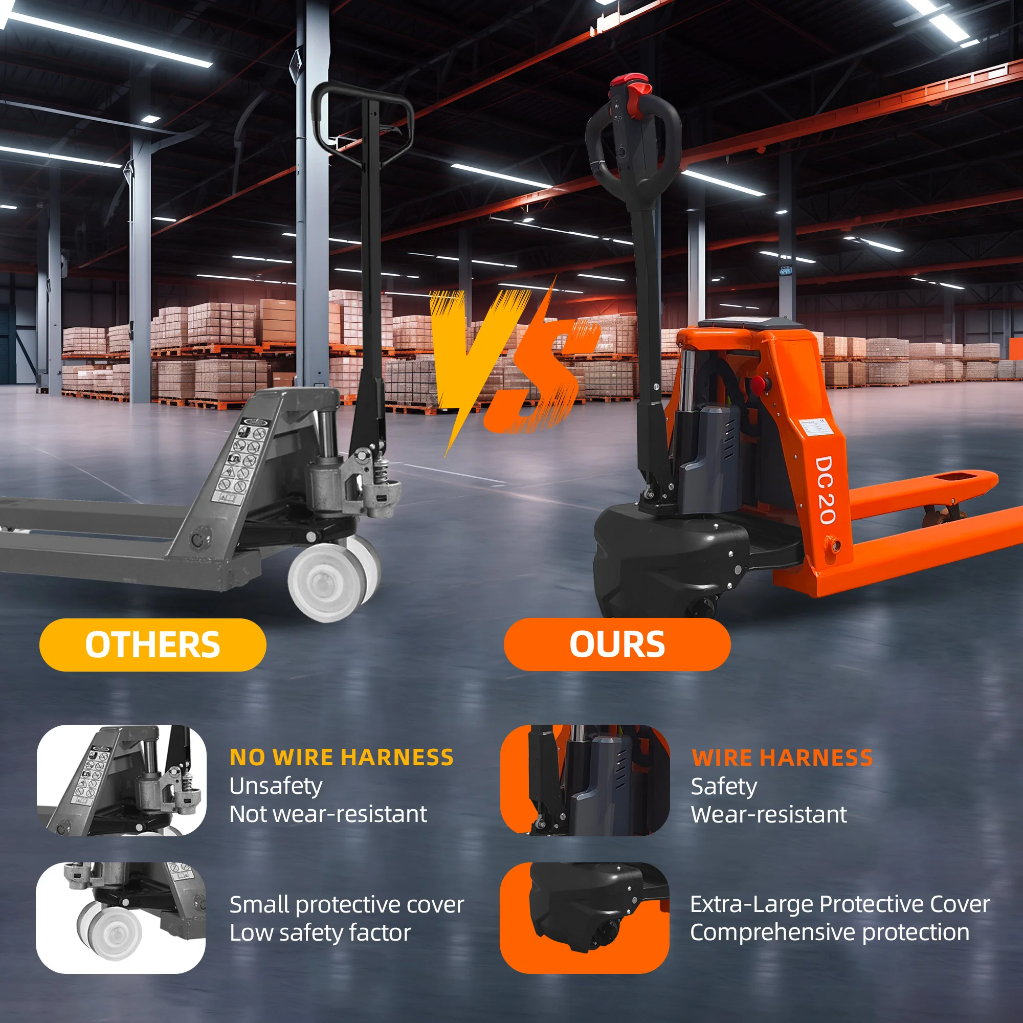 

Полностью электрические грузовики-поддоны с литий-ионным приводом 4400 фунтов, 48 дюймов, длина 27 дюймов, размер вилки, без требующие обслуживания аккумуляторных автоподъемников