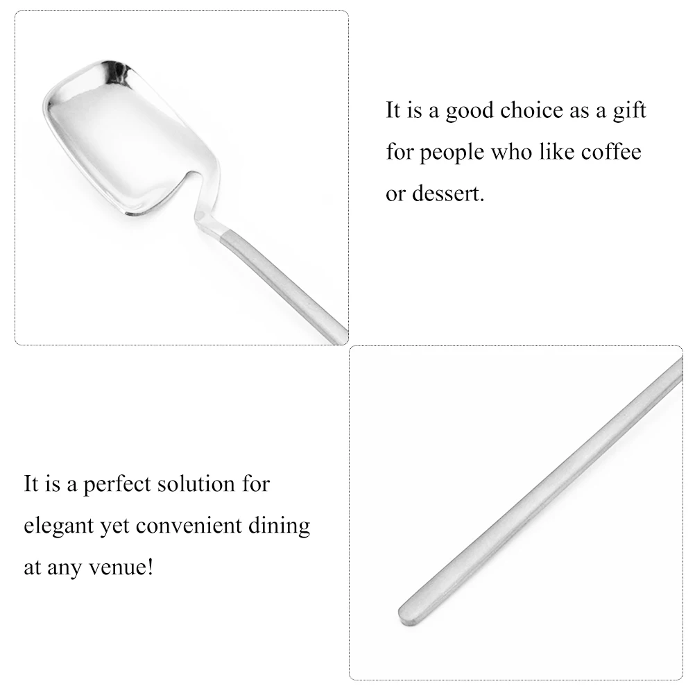 

4 шт. прочные кофейные ложки из нержавеющей стали, десертные ложки, гладкие чайные аксессуары, бытовая утварь