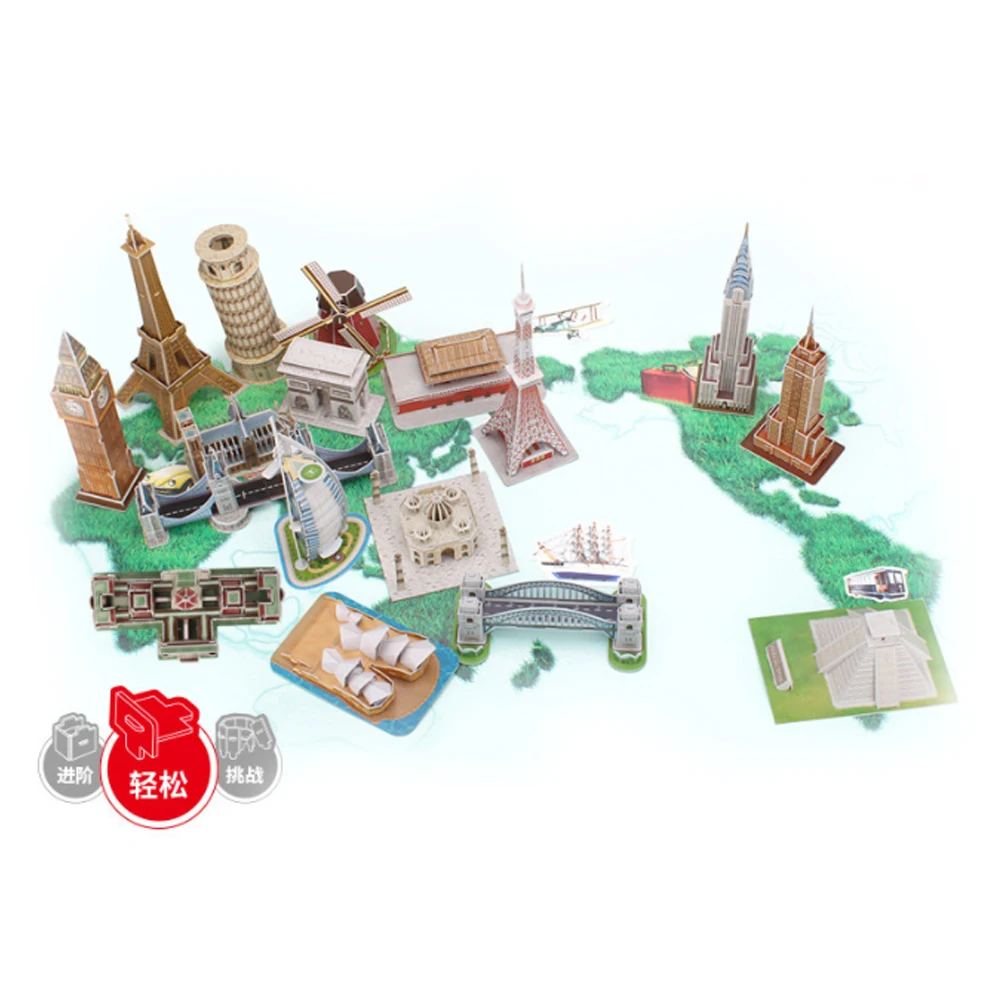 Puzzle 3d pochylona wieża Pisa papierowy Model Diy kreatywny prezent zabawki edukacyjne dla dzieci gorący Mini świat architektoniczny T10