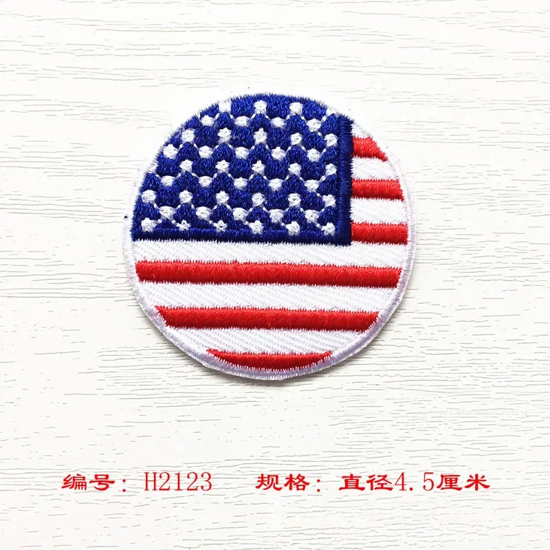 Countries Flags Full Embroidered Patches for Clothes Iron on Clothing US Germany Italy France Appliques Stripes Badge Sticker