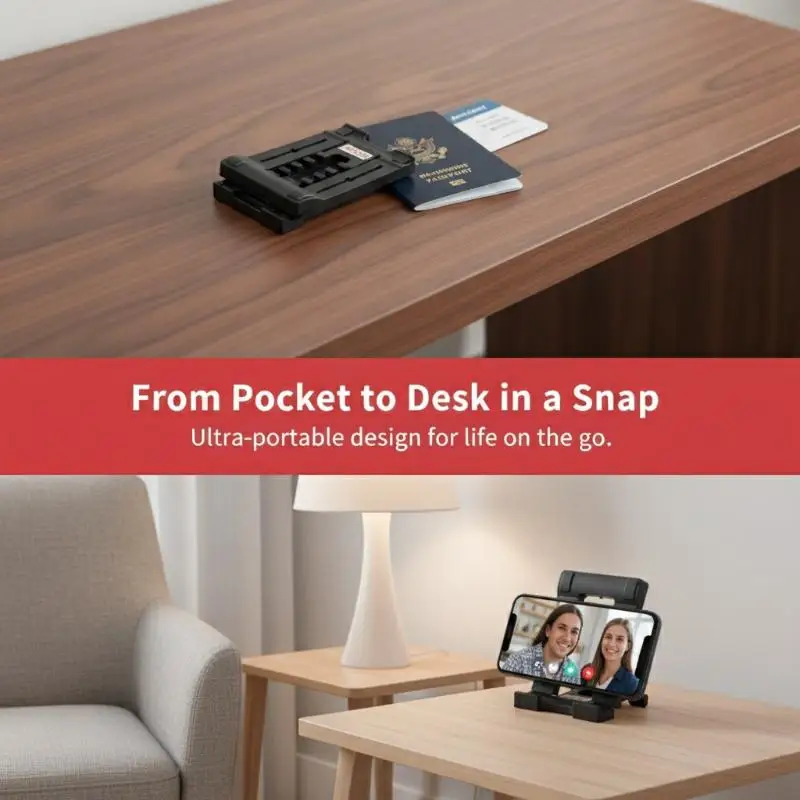 Universal Foldable Phone Tablet Stand 4 Adjustable Angles Anti-Slip Easy to Carry Holder for Outdoor Travel Video Calls