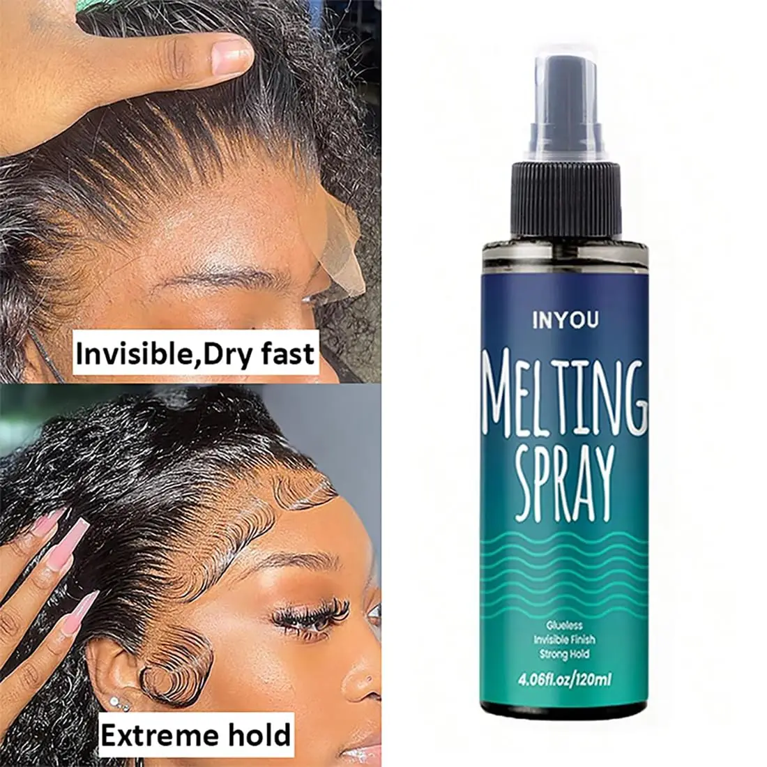 Lace Melting Spray, Lace Wig Melting Spray,Strong Natural Finishing Hold, Wig Melting Spray image 4