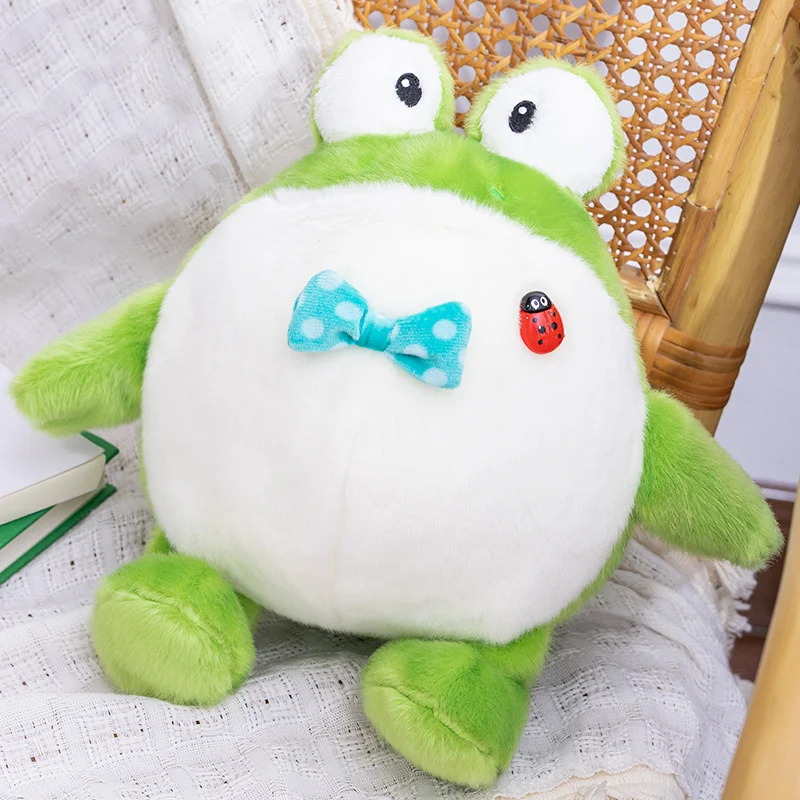 Cute and Adorable Round-Eyed Plump Frog Plush Toy Cartoon Frog Soft Stuffed Animal for Kids Friends Birthday Xmas Gifts