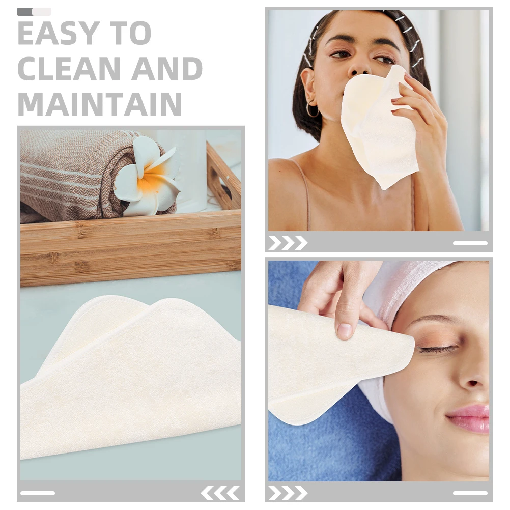 

2Pcs Bamboo Face Cleaning Towels Household Face Towel 20x20cm Reusable Soft Facial Scrubber Cloths for Skin Care