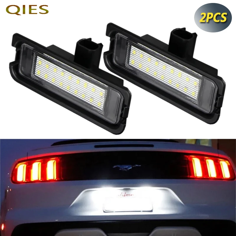 

2pcs Car LED Number License Plate Light Lamp Work For FORD Mustang 2015-UP Lights for Vehicles Automotive 18 LED Lights