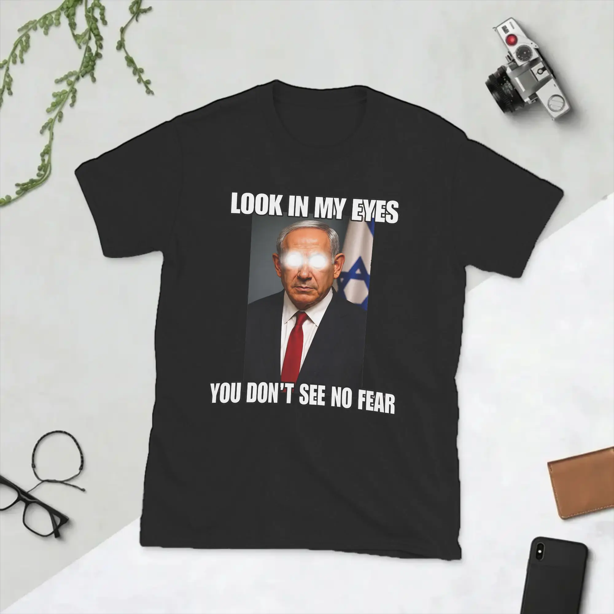 Benjamin Netanyahu T Shirt Men's  100% Cotton Funny T-Shirt Crewneck  Tees Short Sleeve Clothes New Arrival