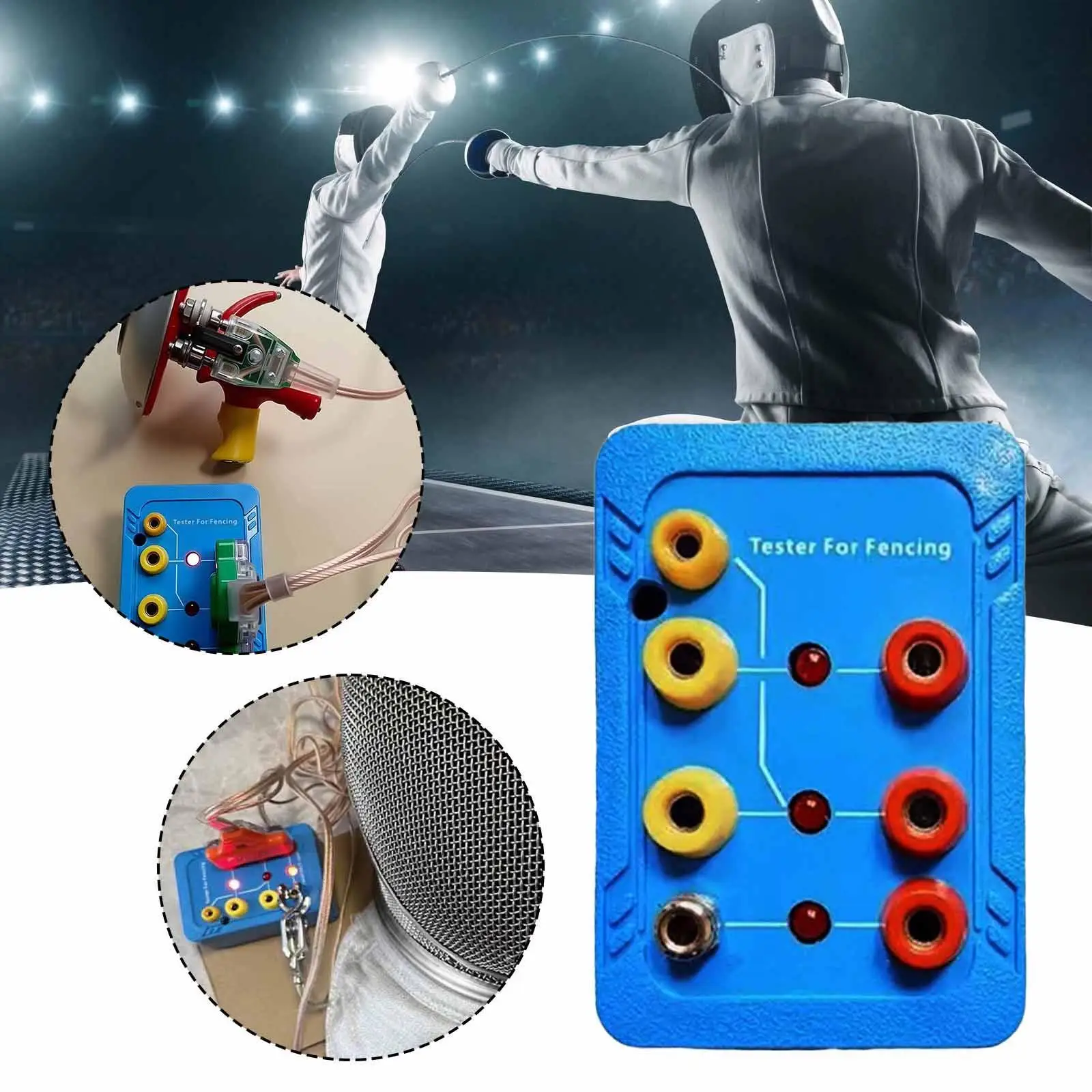 Handheld Fencing Cable Testing Meter Blue Alloy Detector for Foil Sabre Epee Competition Accessories
