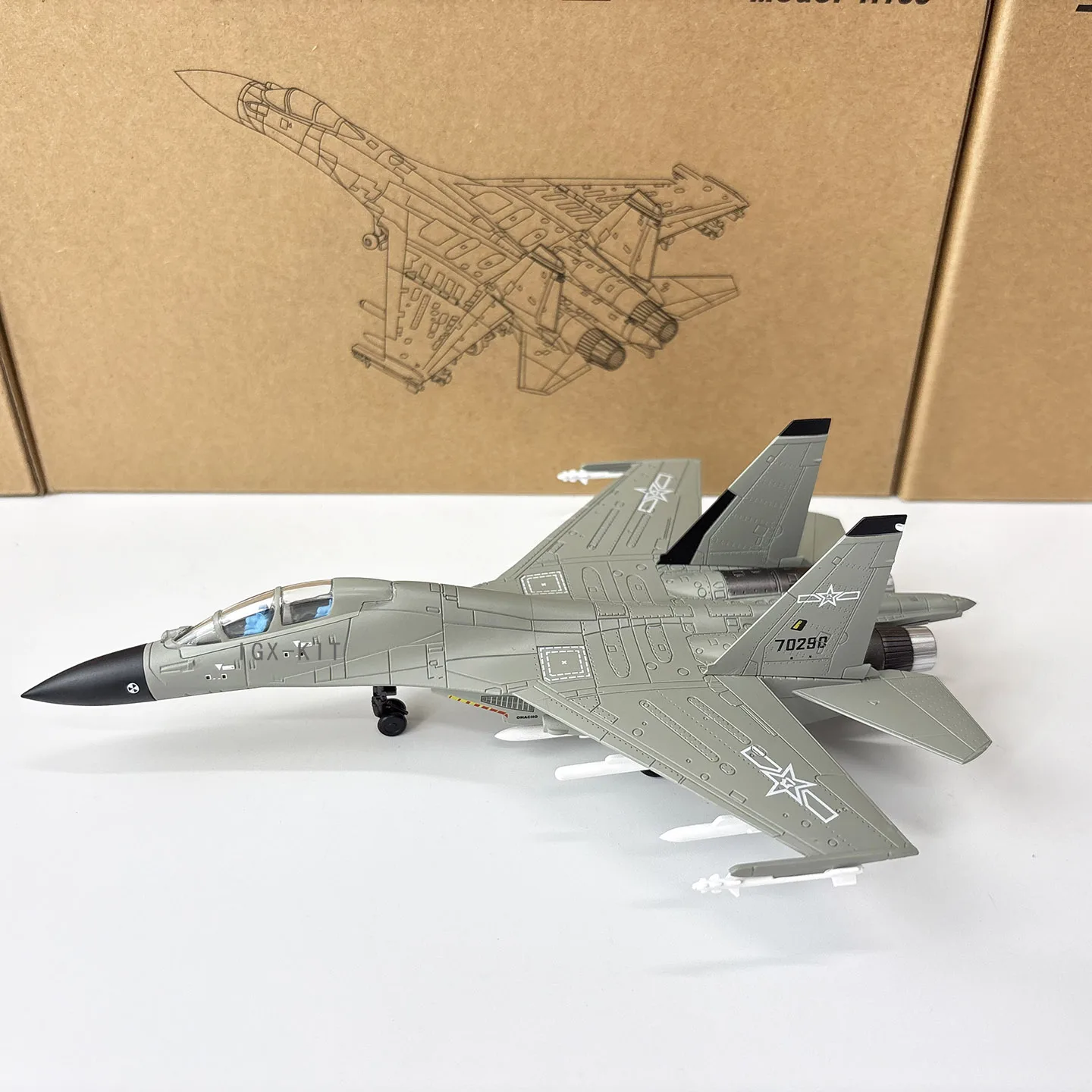1:100 Scale China Air Force J16 Military Alloy Simulation Airplane Model Finished Product Decoration Souvenir Collection Display
