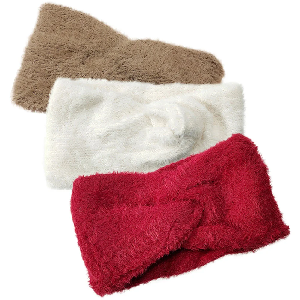 3 Pcs Warm Headband Knot Headbands for Women Wide Girls Ear Warmer Imitation Child