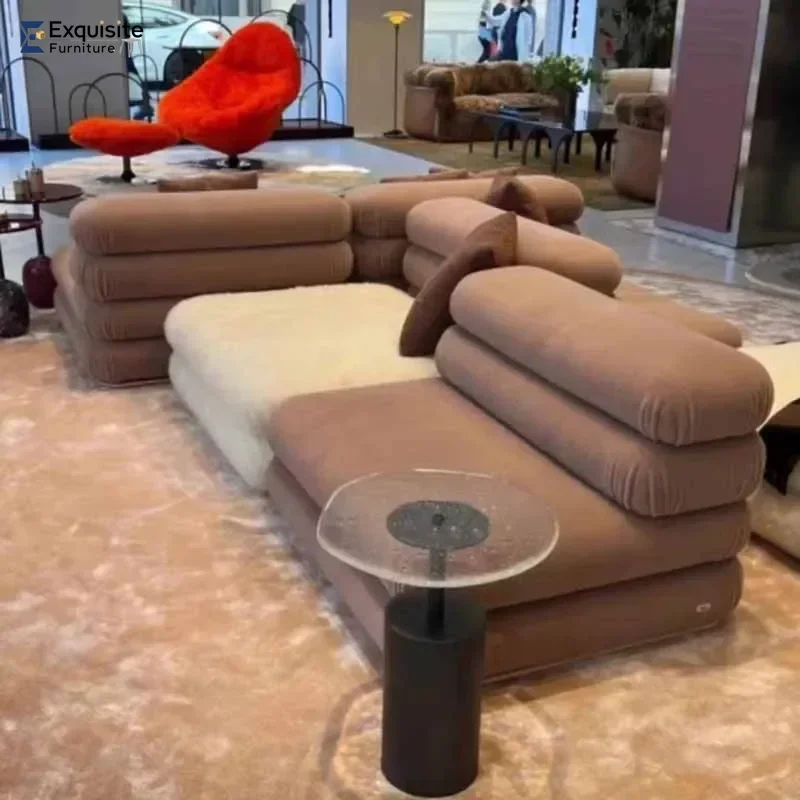 أوروبا الاسترخاء الأرائك الفريدة الفاخرة الحشو النوم فندق غرفة المعيشة أريكة الحديثة الطابق Italiano Divano Soggiorno أثاث المنزل #1