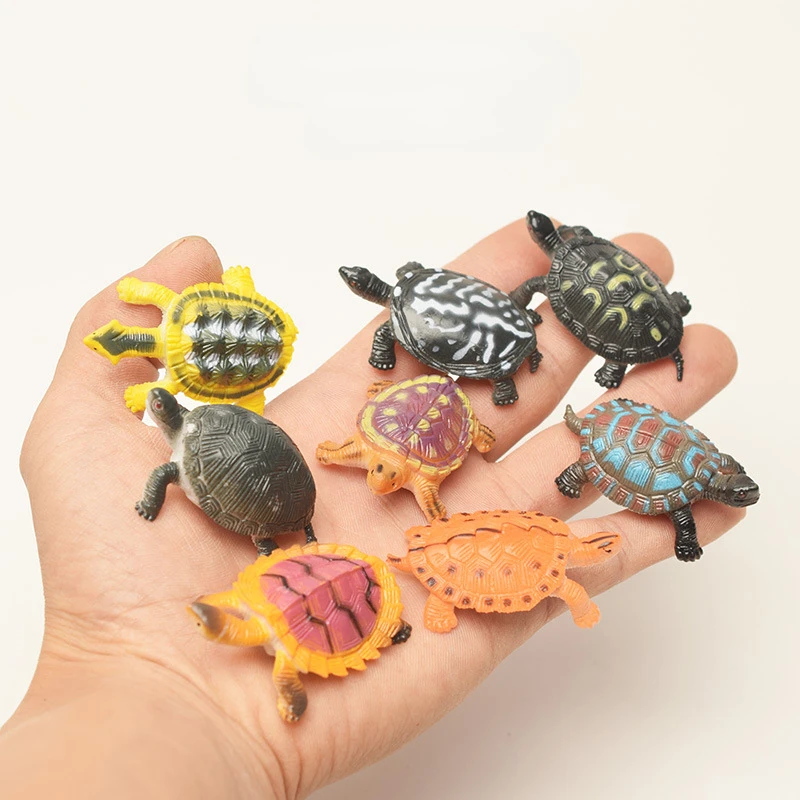 1pcs Creative Mini Animal Series Classic Model Toy Simulation Turtle Frog Models For Kids Cute Cartoon Figures Toys