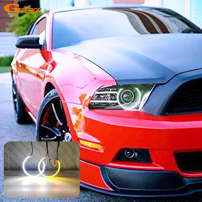 

Для Ford Mustang 2013 2014, отличный дневной свет, ультра яркий светодиодный комплект с ангельскими глазами, кольца Halo