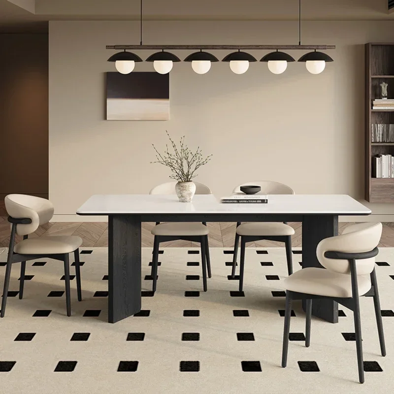 

White Wooden Table Chairs Rectangular Big Modern Living Room Dining Table Restaurant Design Tavoli Da Pranzo Kitchen Furniture