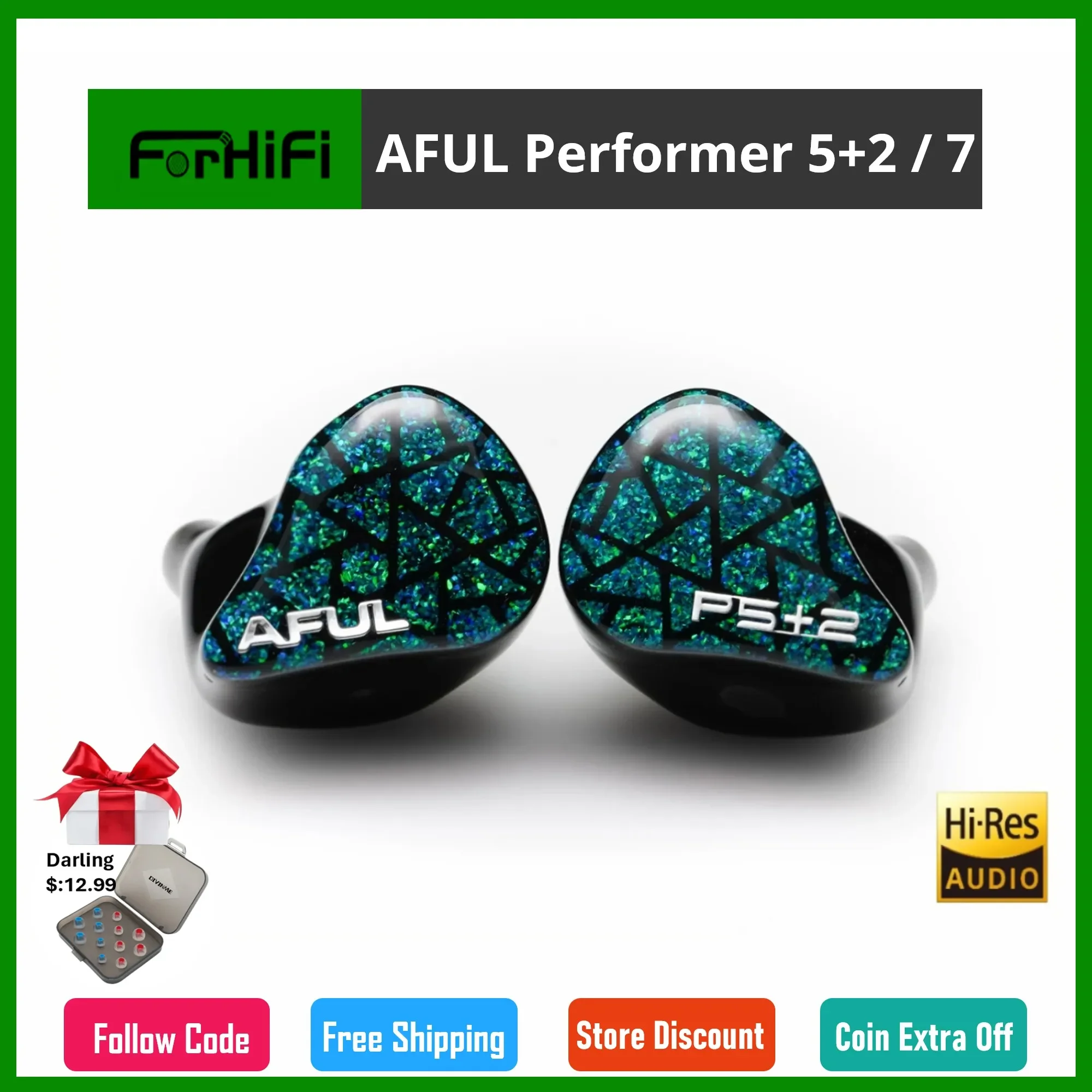 AFUL Performer 5+2 / Performer 7 2DD+4BA+1Micro Planar In Ear Monitor Earphones HiFi Wired Hybrid Headphone Music IEMs| HiFiGo