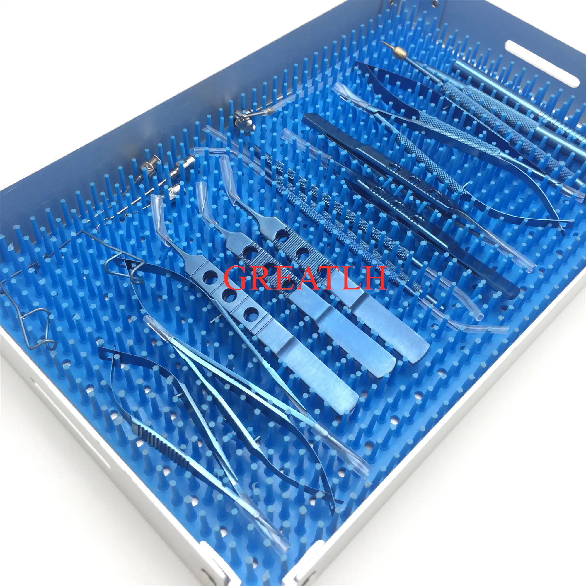 

Titanium Vannas Scissors Straight/curved Cataract Surgical Set Sterilization Tray Box Ophthalmic Dental Instruments 21pcs/1set