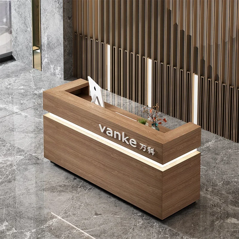 Customized Reception Desk Store Office Podium Modern Cabinet Console Beauty Salon Bar Counter Comptoir Caisse Bar Furniture