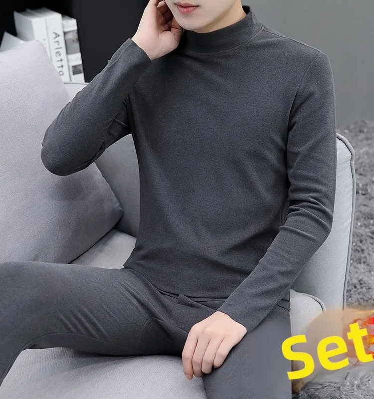 

Теплое нижнее белье, мужская осенняя одежда, термоосновной слой, бархатный зимний одинаковый комплект, длинная футболка Све и длинные брюки