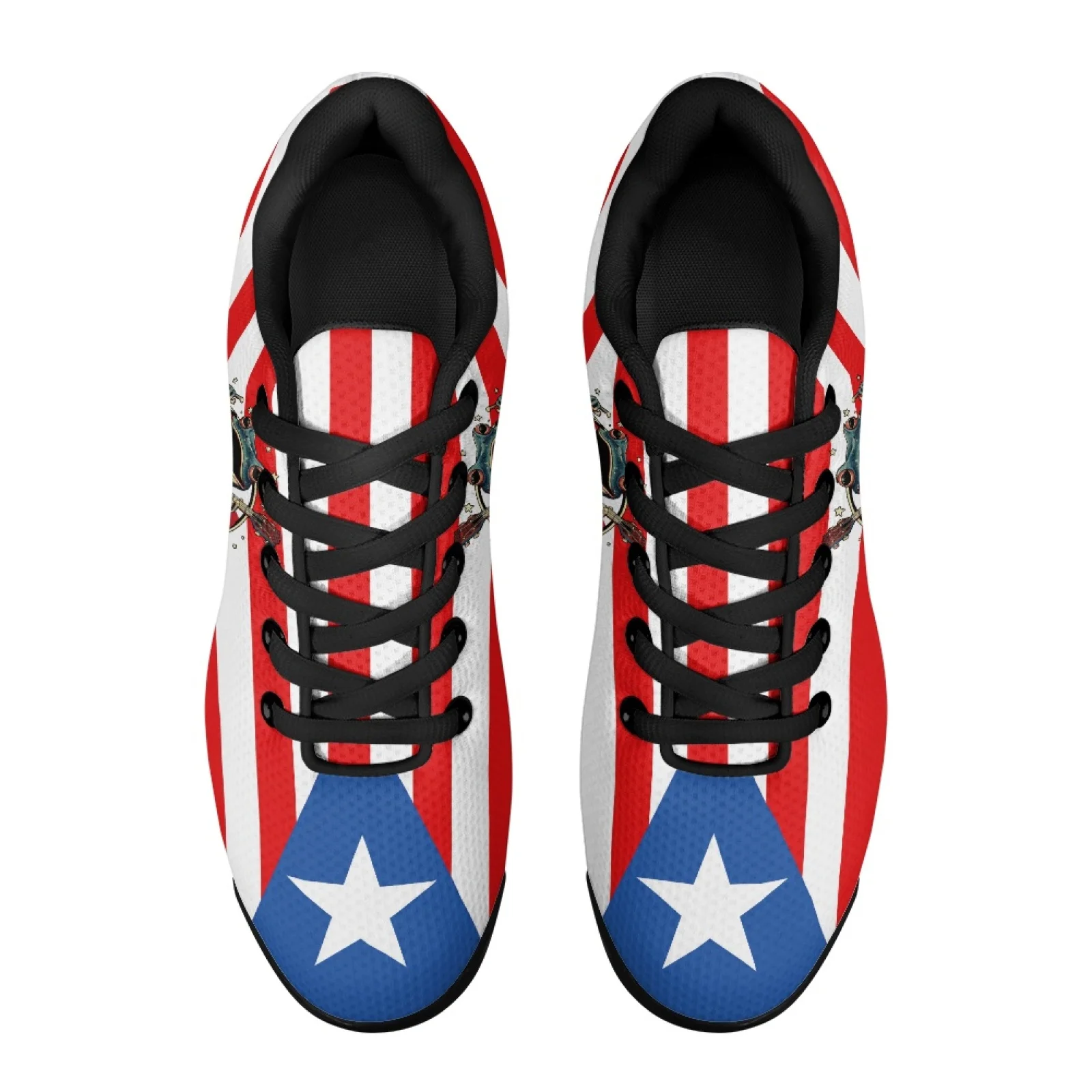 PENSTROLL Red White Blue Star Comfortable Mesh Jogger Sneakers Walking Shoes for Gym Air Cushion Lace Up Sneakers