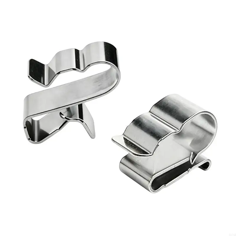 304 Alloy Solar Cable Clip Set for Outdoor Mounting Routes, Two-Cable Spring Fastener for Field Service M4YD