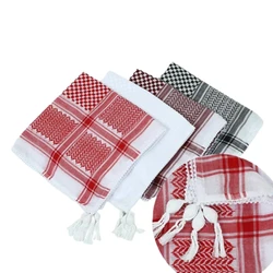 Dustproof Adult Shemagh Scarf Multi Purpose Lattice Pattern Keffiyeh Headscarf Adjustable Religious Scarf Outdoor Scarf