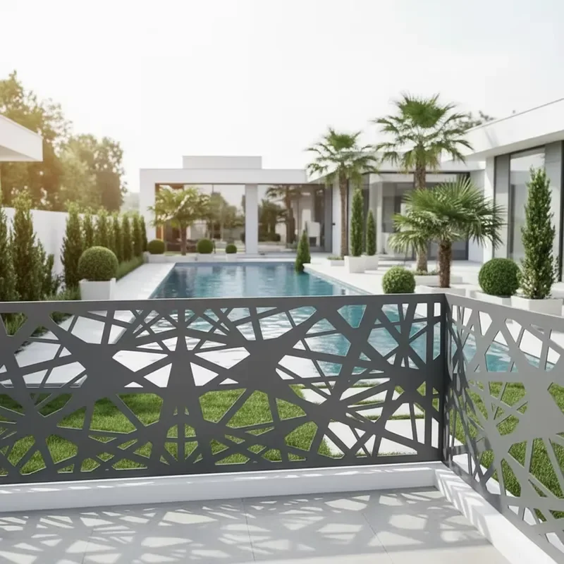 Villa Decorative Cut Aluminum Alloy Yard Fence Panels Swimming Pool Privacy Fencing Divider Garden Fences