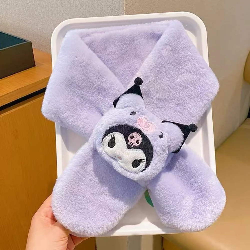 MINISO Sanrio Plush Scarf Baby Accessories Anime Cartoon Warm Accessories Girls Christmas Gifts Suitable for Girls