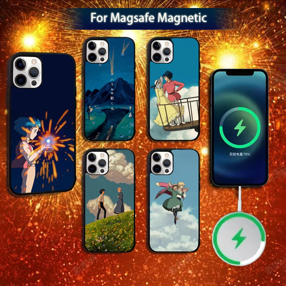 

S-Sophie Moving Castle Phone Case For iPhone 16e,16,15,14,13,12,11,Plus,Pro,Max,Mini Magsafe Magnetic Wireless Charging