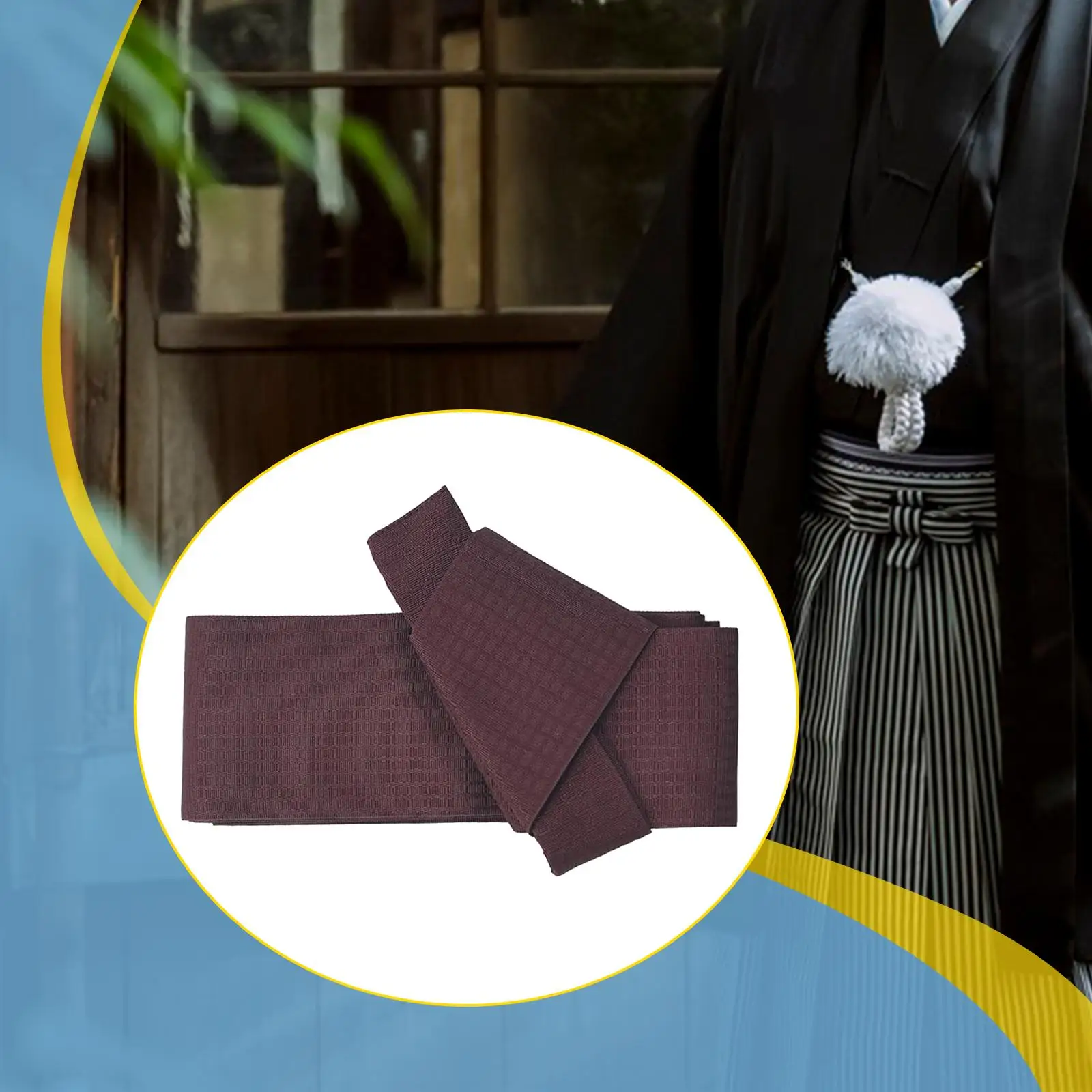 Cintura Kimono Obi da uomo Facile da indossare Cintura Yukata tradizionale Cavo per legare Yukata