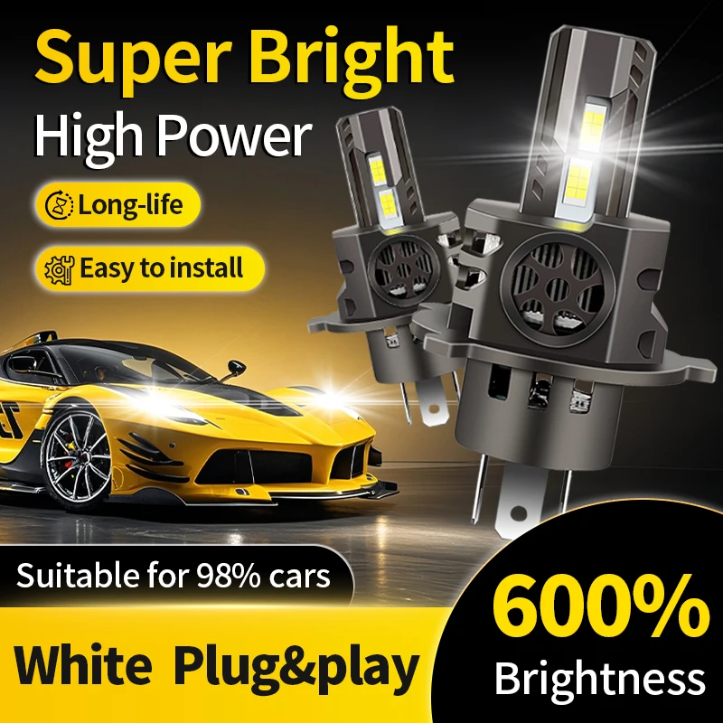 

2PCS H4 White Bulbs 9003 Auto Led Headlight HB2 For Cars High Power Auto Headlamp Bulbs Car Fog Lamps Hi/Lo Beam LED CSP Chips