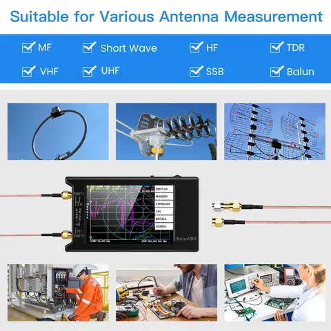 Spektrumanalysator NanoVNA-H4 2,8/4 tums vektornätverksantennanalysator 10 kHz-1,5 GHz MF HF VHF UHF-antenntuner nano vna NanoVNA-H 10 best sales antennanalysator - №2