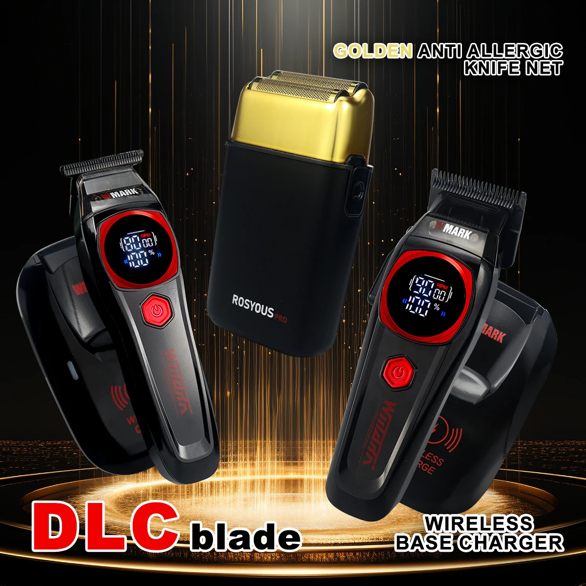 مجموعة آلات القطع الاحترافية محرك بدون فرشاة DLC شفرة شاحن قاعدة لاسلكي 10000 دورة في الدقيقة آلة حلاقة احترافية لقص الشعر #1