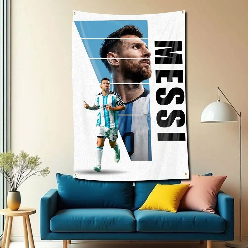 GOAT-Leo Messi-10 Artistic Flag Tapestry Banner for Bedroom Living Room Outdoor Camping Custom