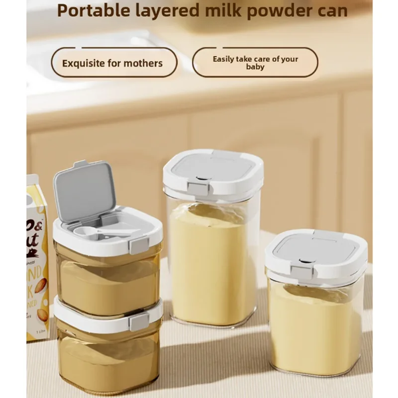 

Pantry Storage Containers With Lids Portable Mini Plastic Kitchen Airtight Dry Food Milk Tea Powder Jar for Kitchen Organization