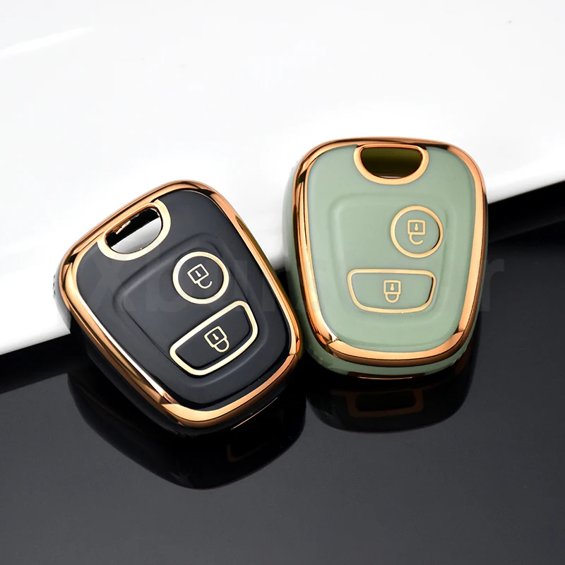 2 pulsanti TPU Car Key Cover Case Shell Fob Holder per Citroen C1 C2 C3 C4 XSARA per Toyota AYGO per Peugeot 106 107 206 207 307