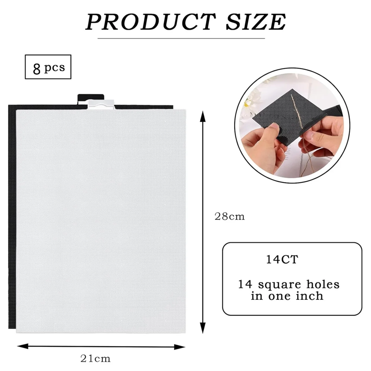 8 Pcs 14 CT Plastic Mesh Canvas Sheets Plastic Mesh, Plastic Mesh Sheets for Embroidery Crafting,(28cmx21cm Black White) M
