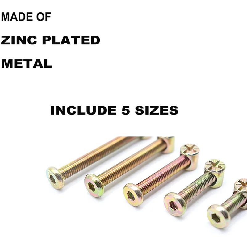 

AB42-Baby Bed Screws Bolts Kit,Hex Drive Socket Cap Bolts Barrel Nuts Assortment Kit,For Crib Cot Chairs,M6 200Pcs