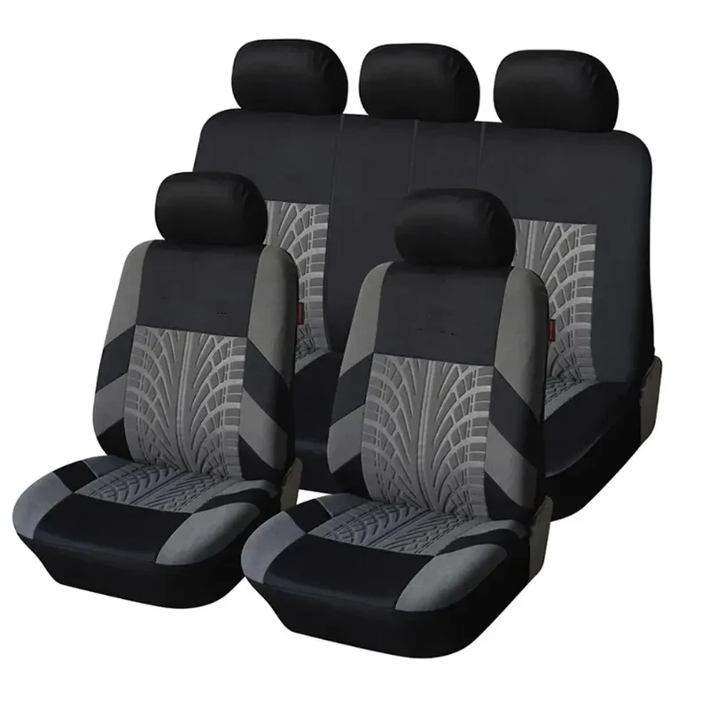 2Pcs Split Front Universal Full Wrapped Cloth Car Seat Covers Fit Sedan SUV Van Automotive Interior Seat Covers