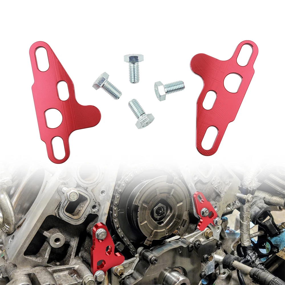 2PCS Oil Pump Alignment Girdle Brace Kit,Billet Aluminium CNC Machined Oil Pump Guide Hold Down Tool for GM Gen V LT1 LT4 LT5