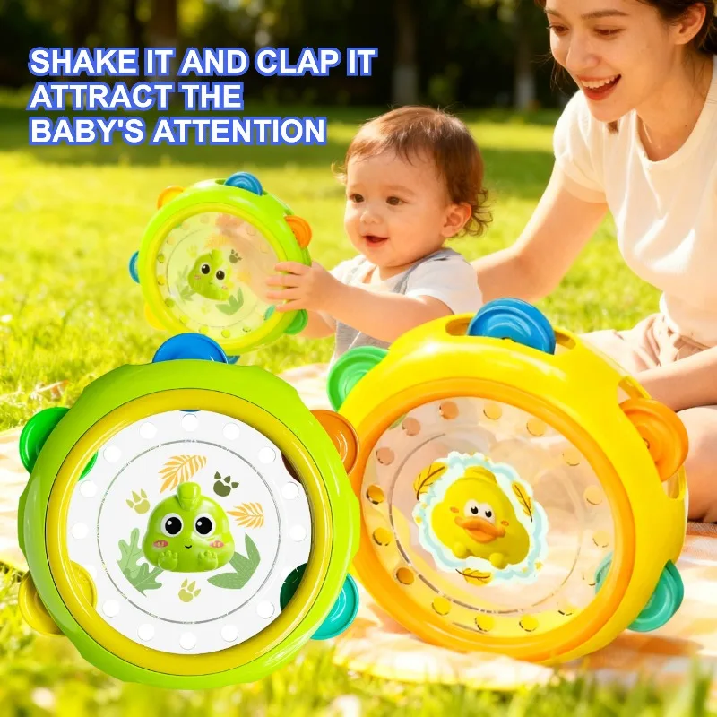 

Baby Hand Beating Drum Puzzle Early Education Toy Cute Dinosaur Yellow Duck Soothing Bell Toy Baby Gift Eco-friendly Material