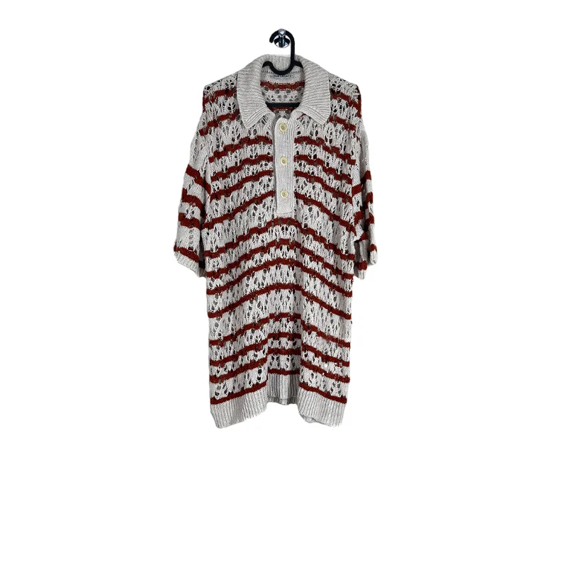 

High Street Our Legacy Red and White Striped Knitted Short-sleeve Top Men Women Casual Loose Pullovers