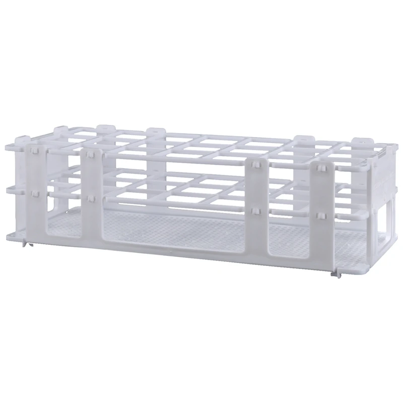 5X Plastic Test Tube Rack For 30Mm Tube, 21 Well, White,Detachable (21 Hole)