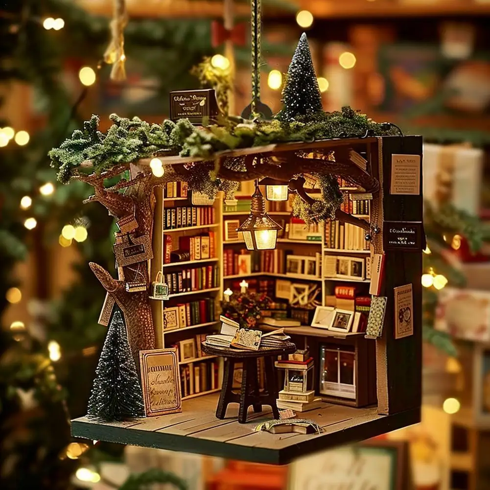 Christmas Bookstore Decoration Pendant Decoration Books Christmas Tree Party Holiday Decoration