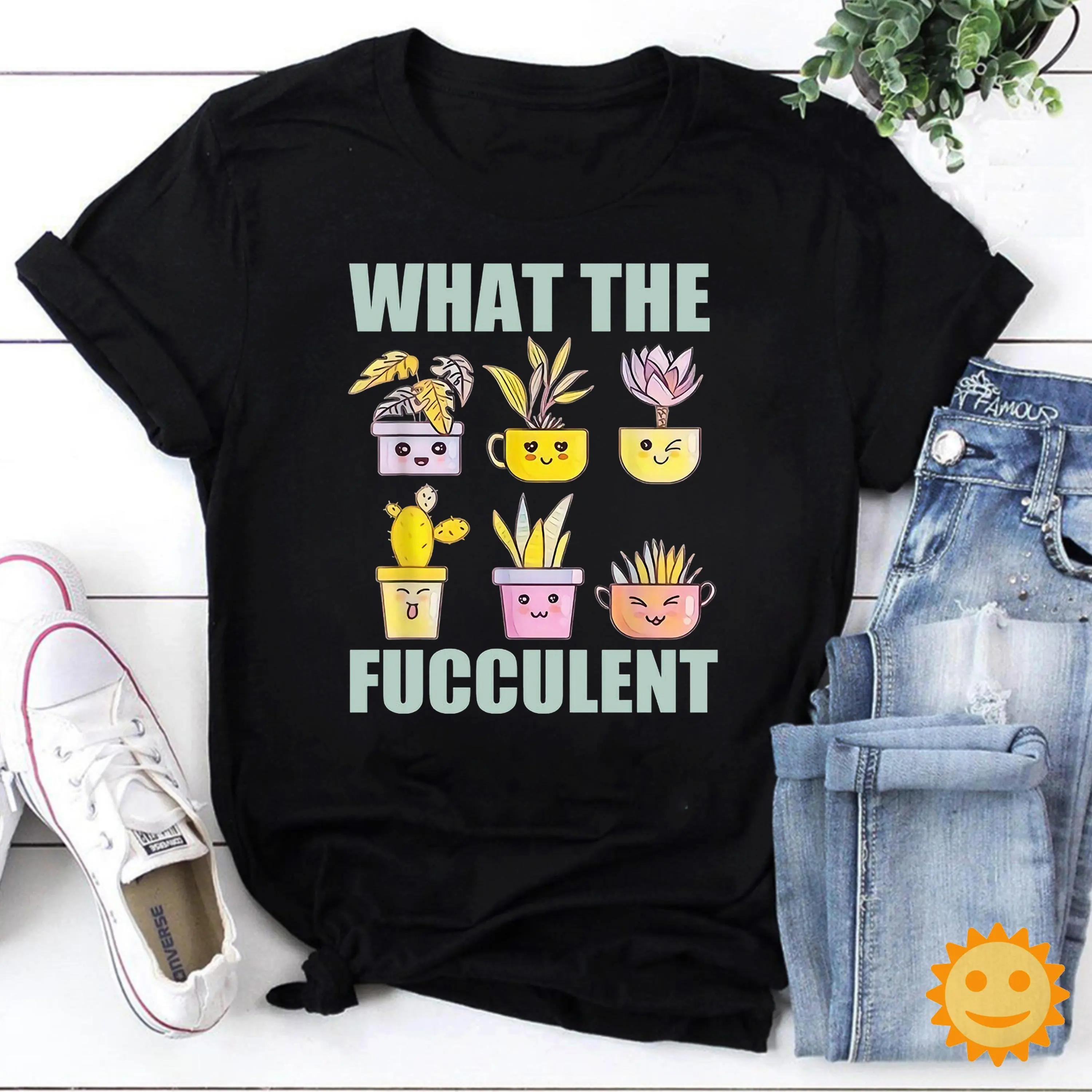 What The Fucculent Funny Cactus Vintage T Shirt Garden Lovers Planting Farmer Succulent