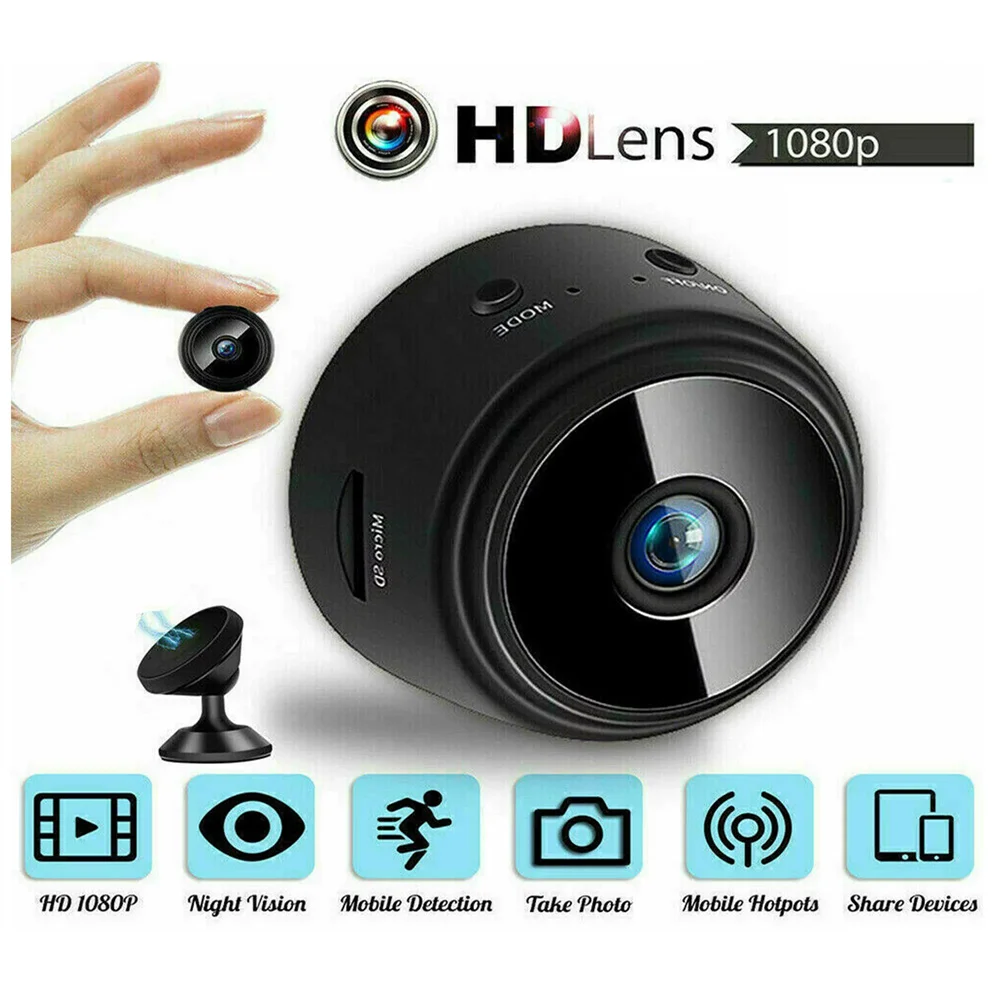 Wireless Security Camera, 1080P HD WiFi Surveillance Camera for Home Security, Night Vision, Motion Detection, 2-Way-Talk + CARD