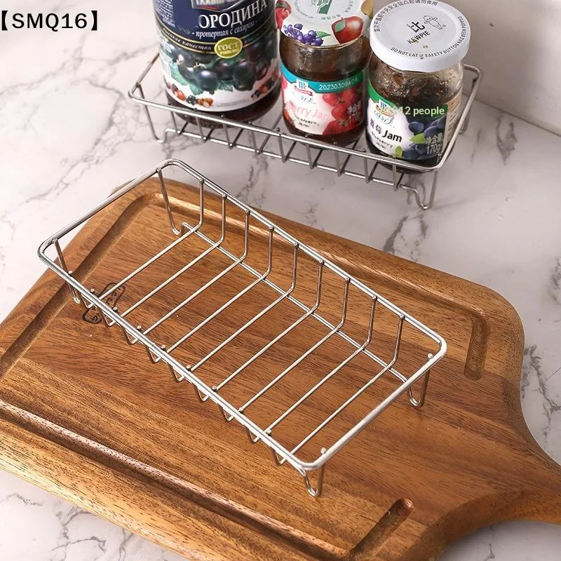 1PC Stainless Steel Bathroom Storage Rack Space Saving Waterproof Multipurpose Kitchen Spice Organizer Tray Accessories【SMQ】