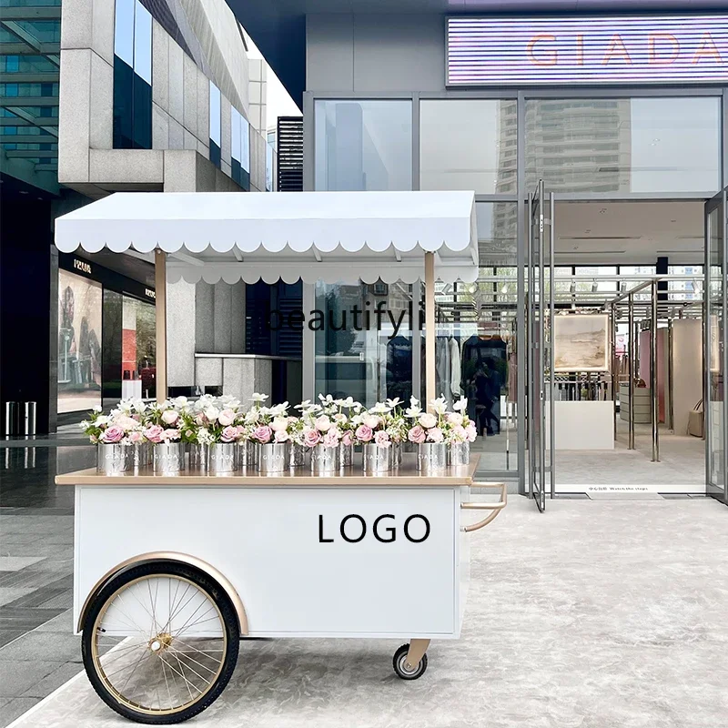 Wrought iron outdoor stall, multi-functional activity vehicle promotion display commercial stall vehicle