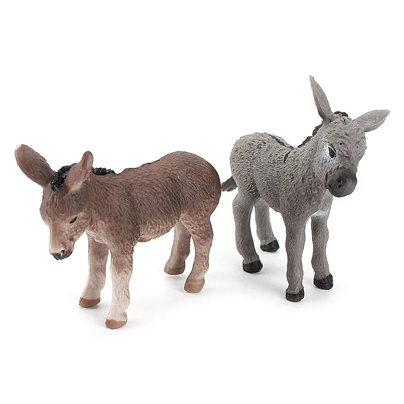 Simulação burro vida selvagem estatueta brinquedo pvc figuras animais decoração de mesa